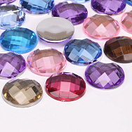 Кабошони пластикові, Круглі грановані, 16 мм, Мікс (KAB-012524)