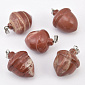 Подвеска Желудь, Натур. камень Яшма красная, 25х19 мм (POD-058593)