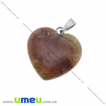 Подвеска Сердце из натурального камня, Агат, 28х20 мм (POD-023905)