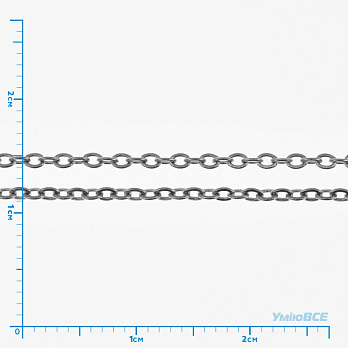 Цепь из нержавеющей стали, 1,5 мм, Темное серебро (ZEP-058385)