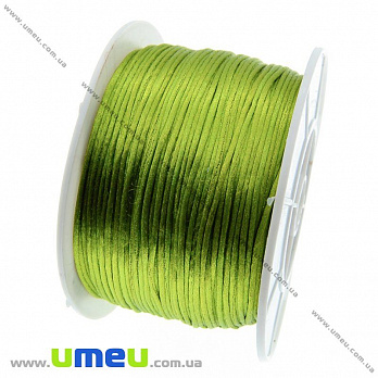 Атласный нейлоновый шнур, 1 мм, Оливковый (LEN-004013)