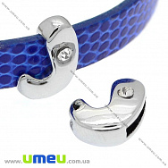 Намистина мет. Буква J, 12х10 мм, Темне срібло (BUS-008877)