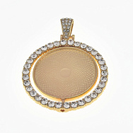 Основа круглая вращающаяся со стразами, 54х42 мм, 30 мм, Золото (OSN-059442)