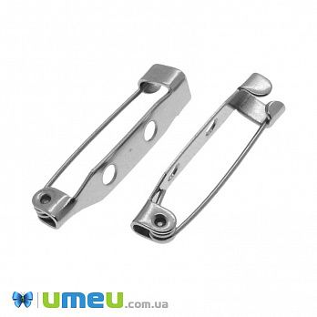 Основа для брошки з нерж. сталі, 25х5 мм, Темне срібло (STL-039699)