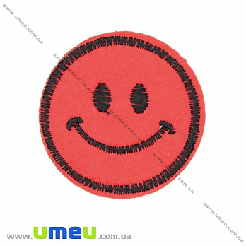 Термоаппликация Смайлик, 4,5 см, Красная (APL-017468)