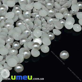 Полубусины пластиковые Жемчуг, 4 мм, Круглые, Серые светлые (KAB-022636)