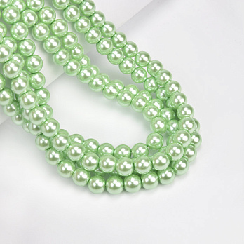 Намистини скляні Перли Premium, 8 мм, М'ятні, Круглі (BUS-060499)