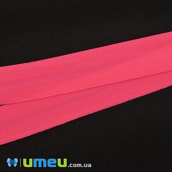 Трикотажная бейка (матовая), 15 мм, Розовая яркая (LEN-042341)