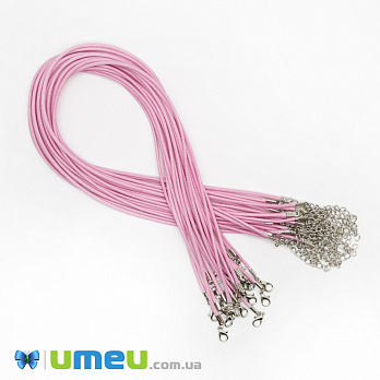 Основа для колье полиэстеровая, 2 мм, Розовая, 44 см (OSN-044535)
