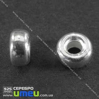 Намистина Срібло (925 проба), 3,5х1,5мм (SER-002170)