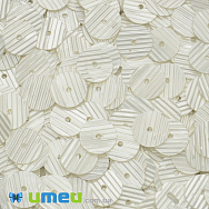 Паєтки Індія круглі тиснені, 8 мм, Білі (PAI-037832)