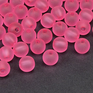 Намистини для сумок ОПТ, Акрилові матові, Круглі, 8 мм, Малинові (BUS-059783)
