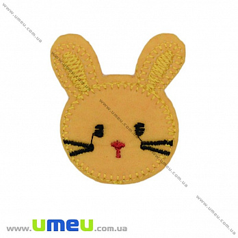 Термоаплікація дитяча Зайчик, 4,5х4 см, Жовта (APL-022276)