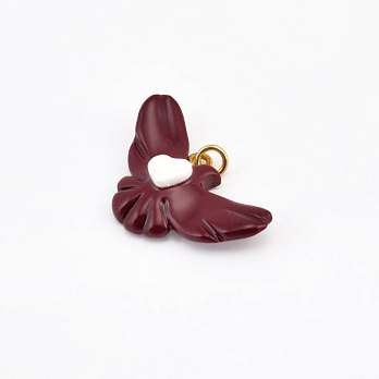 Подвеска Горлица из полимерной глины, 30х17 мм, Бордовая (POD-058990)