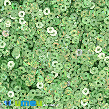 Пайетки Индия круглые плоские, 3 мм, Салатовые (PAI-041793)
