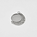 Основа двостор. обертова Місяць, 28х26 мм, 18 мм, Темне срібло (OSN-059465)
