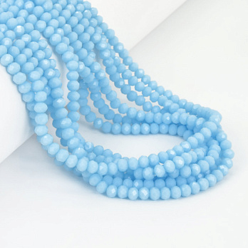 Намистини ронделі, 4х3 мм, Блакитні (імітація нефриту) (BUS-057210)