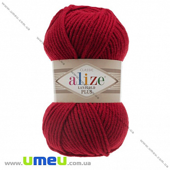 Пряжа Alize Lanagold Plus 100 г, 140 м, Червона 56 (YAR-029540)