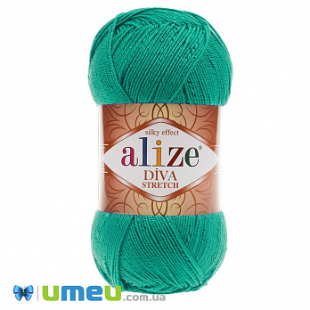 Пряжа Alize Diva Stretch 100 г, 400 м, Мятная 610 (YAR-038355)