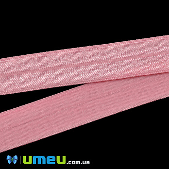 Трикотажна бейка, 15 мм, Рожева (LEN-039480)