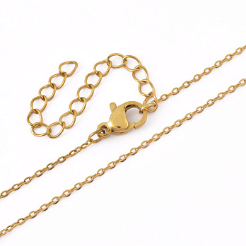 Основа на шию з нерж. ст. з подовжувачем, Золото, 1,2 мм, 40 см (STL-058318)