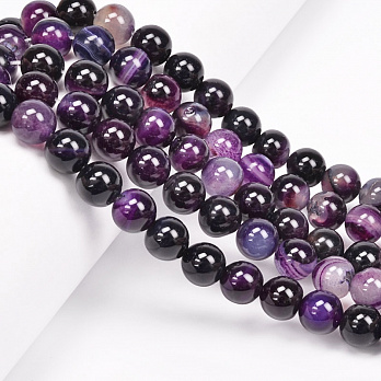Бусины Агат фиолетовый, Натур. камень, 10 мм, Круглые (BUS-051616)