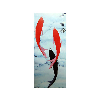 Набор для вышивания нитками, 5D Рыбки желания, 43х17 см (SXM-061205)