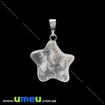 Подвеска из натурального камня Звезда, Кварц вишневый, 24х22 мм (POD-031874)