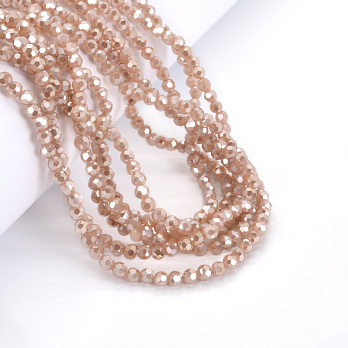 Намистини круглі грановані, 4 мм, Бежеві АВ (BUS-052194)