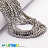 Намистини ронделі, 3,5х3 мм, Сірі (BUS-029915)