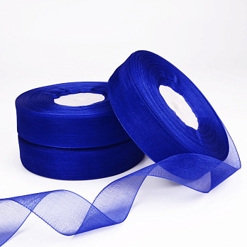 Стрічка з органзи, 20 мм, Синя (LEN-054918)