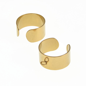 Кольцо из нерж. стали с петлей, 19 мм, Покрытие 18 kt (OSN-060525)