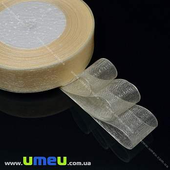 Лента из органзы, 25 мм, Бежевая (LEN-015619)