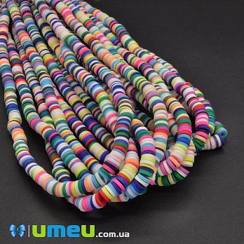 Намистини з полімерної глини, 6 мм, Мікс різнокольоровий (BUS-044104)