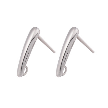 Пусеты из нерж. стали, 15х12 мм, Темное серебро (STL-056107)