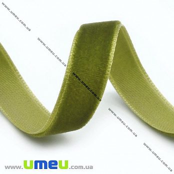 Лента бархатная, 10 мм, Оливковая (LEN-017047)