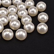 Намистини пластикові, Круглі Перли, 10 мм, Кремові (BUS-054478)