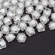 Намистини для сумок ОПТ Акрилові, Куб гранований, 8х7,5 мм, Білі (BUS-059646)