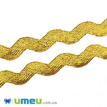 Тесьма вьюнок парчевая,10 мм, Золотистая (LEN-042265)