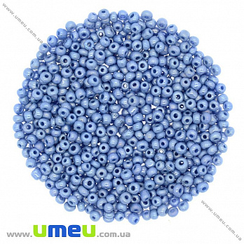Бисер китайский средний, 8/0, Голубой перламутровый, 3 мм (BIS-009069)