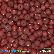 Бісер чеський 4/0, №97070m, Червоний, Блискучий матовий (BIS-034273)