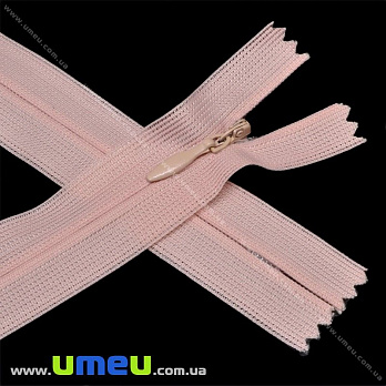 Молния потайная неразъемная, 50 см, Тип 3, Розовая (ZIP-016009)