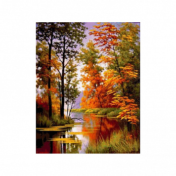 Набор алмазной живописи на подрамнике 50х40 см, Яркая осень (SXM-051396)