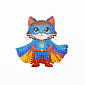 Набір алмазного живопису (наклейка) 10х10 см, Котик-захисник (SXM-059109)