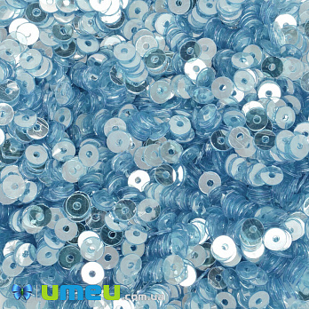 Пайетки Индия круглые плоские, 3 мм, Голубые (PAI-037633)