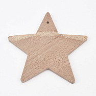 Підвіска дерев'яна Зірка, 9 см, Бук (DEC-058352)