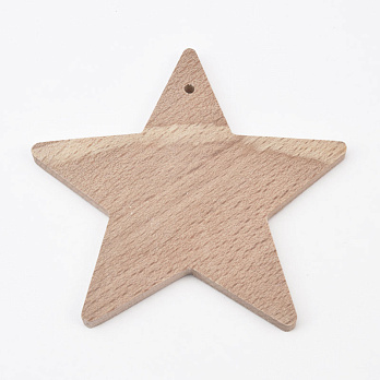 Підвіска дерев'яна Зірка, 9 см, Бук (DEC-058352)