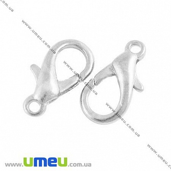 Замок-карабін, 12х6 мм, Світле срібло (ZAM-000321)