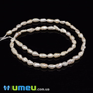 Бусины натуральный речной Жемчуг молочный Рис, 6-7х4-5 мм (BUS-048781)