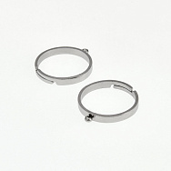 Кільце з нерж. сталі з петлею, 19 мм, Темне срібло (OSN-060529)